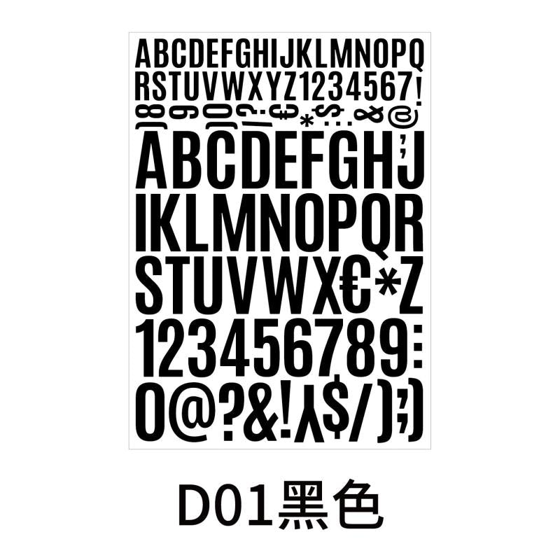Alphanumeric Sticker Vinyl Waterproof Adhesive for DIY Mail