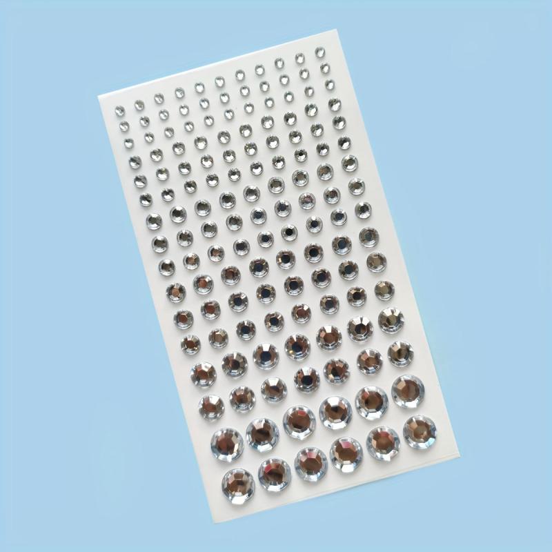 5pcs Diamond Beauty Stickers Assorted Sizes Round 3D Decoration Stickers