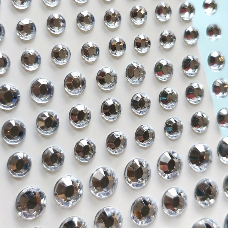 5pcs Diamond Beauty Stickers Assorted Sizes Round 3D Decoration Stickers