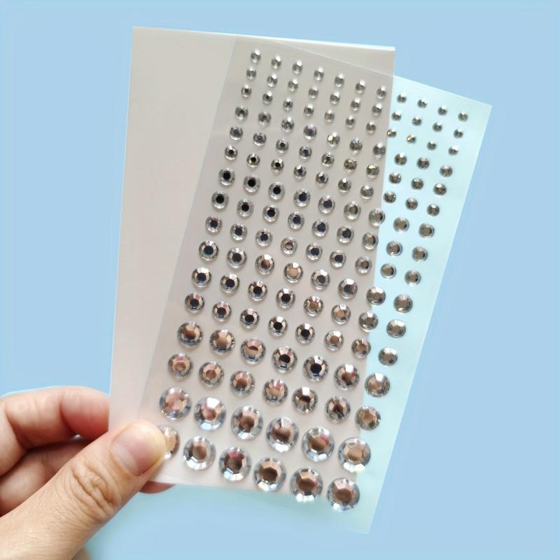 5pcs Diamond Beauty Stickers Assorted Sizes Round 3D Decoration Stickers