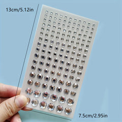 5pcs Diamond Beauty Stickers Assorted Sizes Round 3D Decoration Stickers
