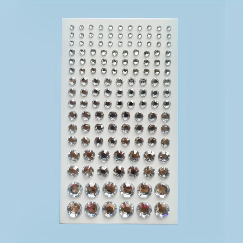 5pcs Diamond Beauty Stickers Assorted Sizes Round 3D Decoration Stickers