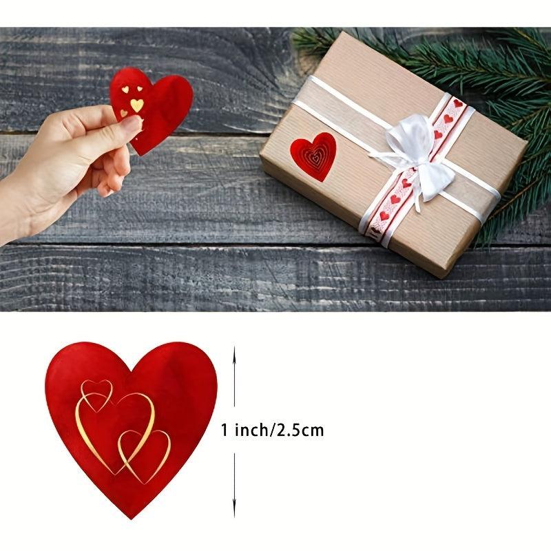 500pcs Thank You Love Heart Shape Stickers Holiday Decoration Gift Series Labels