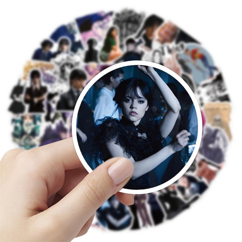 50pcs American Drama Wednesday Series Waterproof Graffiti Sticker
