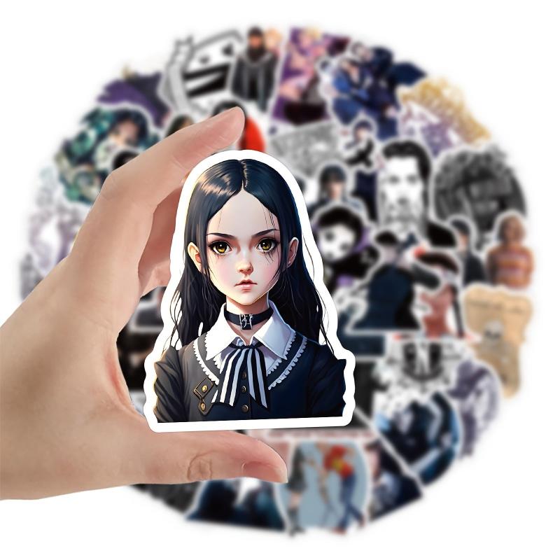 50pcs American Drama Wednesday Series Waterproof Graffiti Sticker