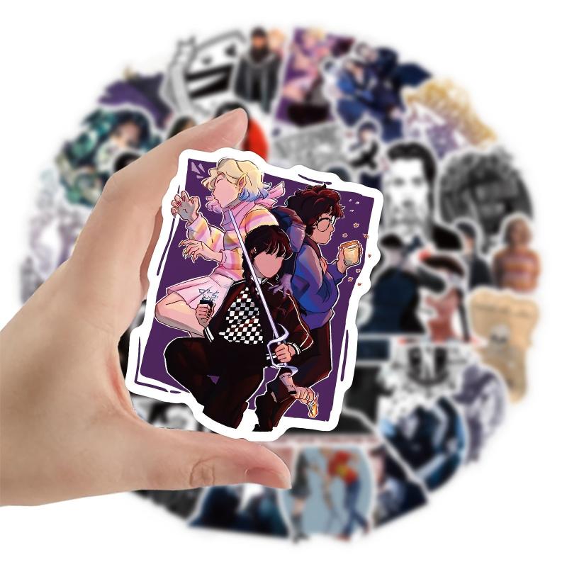 50pcs American Drama Wednesday Series Waterproof Graffiti Sticker