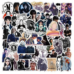 50pcs American Drama Wednesday Series Waterproof Graffiti Sticker