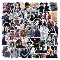 50pcs American Drama Wednesday Series Waterproof Graffiti Sticker