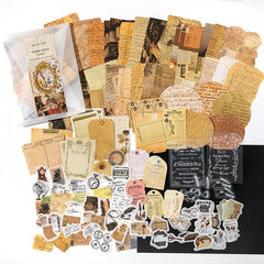 200pcs Vintage Scrapbooking Supplies Kit Washi Stickers Note Paper