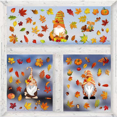 Autumn Window Decoration Thanksgiving Adhesive Stickers DIY Glass Decor