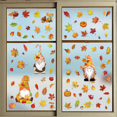 Autumn Window Decoration Thanksgiving Adhesive Stickers DIY Glass Decor