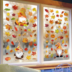 Autumn Window Decoration Thanksgiving Adhesive Stickers DIY Glass Decor