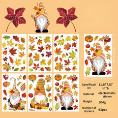 Autumn Window Decoration Thanksgiving Adhesive Stickers DIY Glass Decor