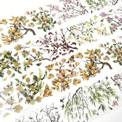 Crystal Flower Twig PET Tape 2m Roll Transparent Waterproof Decorative Adhesive