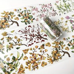 Crystal Flower Twig PET Tape 2m Roll Transparent Waterproof Decorative Adhesive