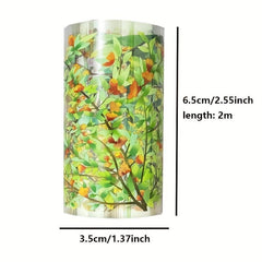 Crystal Flower Twig PET Tape 2m Roll Transparent Waterproof Decorative Adhesive