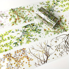 Crystal Flower Twig PET Tape 2m Roll Transparent Waterproof Decorative Adhesive