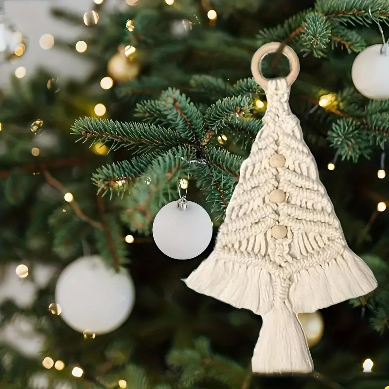 3pcs DIY Woven Christmas Tree Kit Hand Woven Cotton Rope Decoration Gift