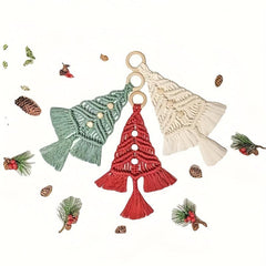 3pcs DIY Woven Christmas Tree Kit Hand Woven Cotton Rope Decoration Gift