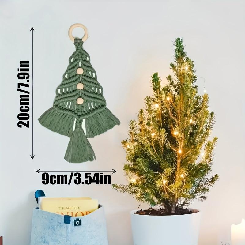 3pcs DIY Woven Christmas Tree Kit Hand Woven Cotton Rope Decoration Gift