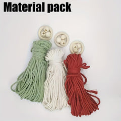 3pcs DIY Woven Christmas Tree Kit Hand Woven Cotton Rope Decoration Gift