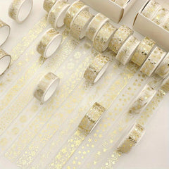 Golden Plant Flower Washi Tape Set Foil Adhesive Sticker Scrapbooking Stationery