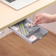 Hidden Under Table Storage Box Drawer Desk Stationery Pencil Case