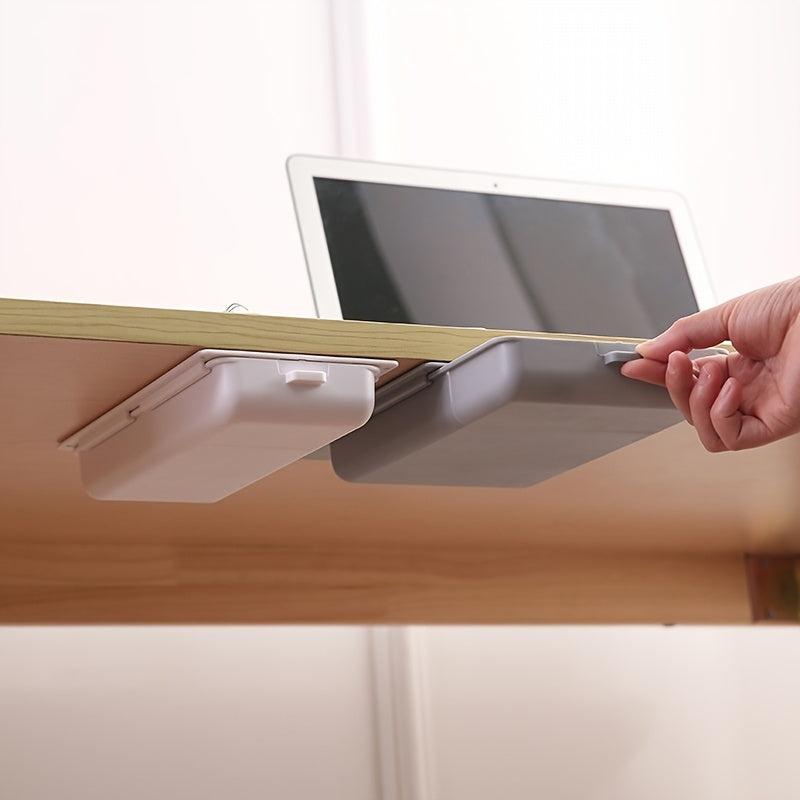 Hidden Under Table Storage Box Drawer Desk Stationery Pencil Case
