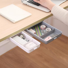 Hidden Under Table Storage Box Drawer Desk Stationery Pencil Case