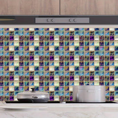 10pcs Floor Tiles Bathroom Kitchen Wall Stickers Mosaic Tile Self-adhesive