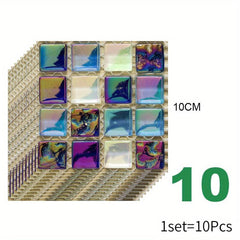 10pcs Floor Tiles Bathroom Kitchen Wall Stickers Mosaic Tile Self-adhesive