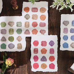 40pc Retro Wax Stickers Envelope Seals DIY Materials