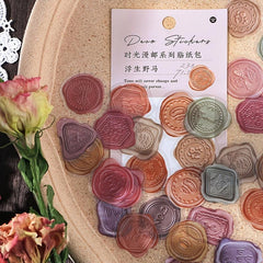 40pc Retro Wax Stickers Envelope Seals DIY Materials