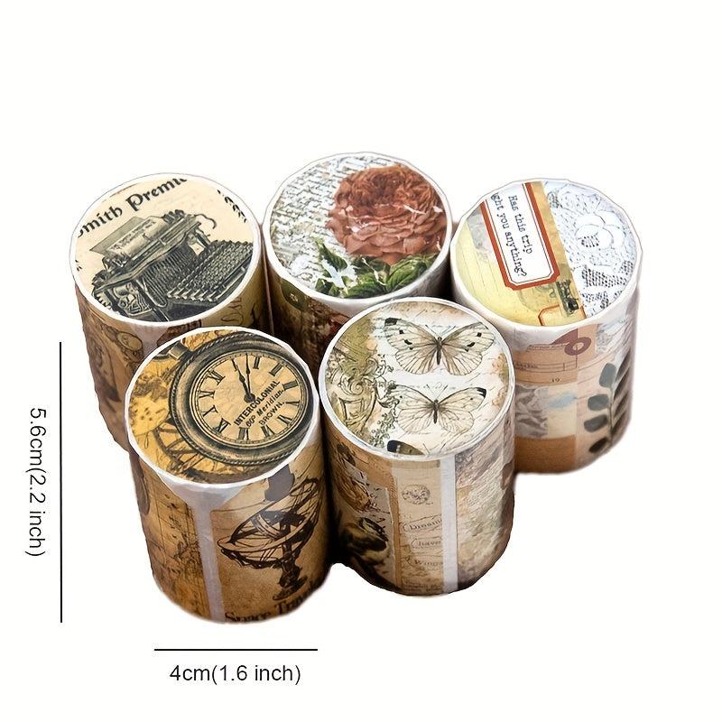 Retro Clock Washi Tape Set for Scrapbooking Supplies