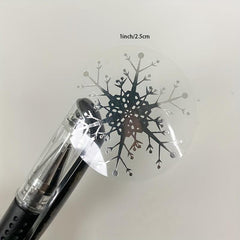 500pcs 1in 2 Round Snowflake Self-Adhesive Sealing Sticker