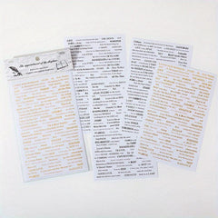 4pcs Vintage English Poetry Sticker Pack Memories Scrapbooking Label Journal