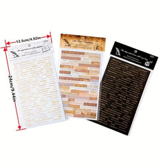 4pcs Vintage English Poetry Sticker Pack Memories Scrapbooking Label Journal