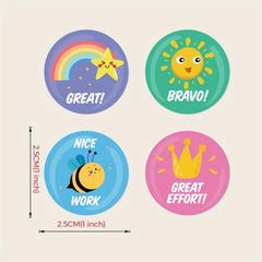 500pcs Cartoon Reward Stickers 2 1inch Praise Stickers