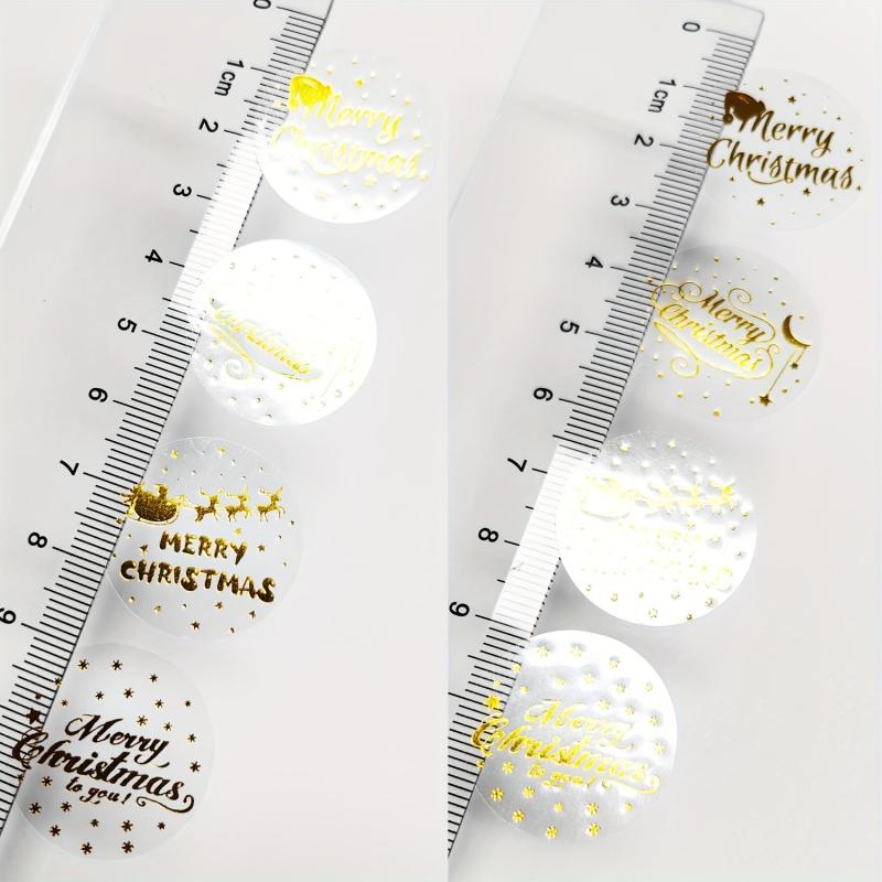 500pcs Small 2 1 Inch Transparent Christmas Sticker Label 3 Designs