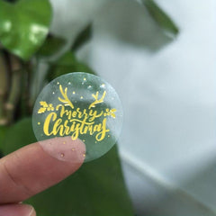 500pcs Small 2 1 Inch Transparent Christmas Sticker Label 3 Designs
