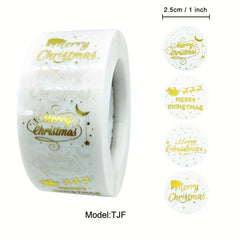 500pcs Small 2 1 Inch Transparent Christmas Sticker Label 3 Designs
