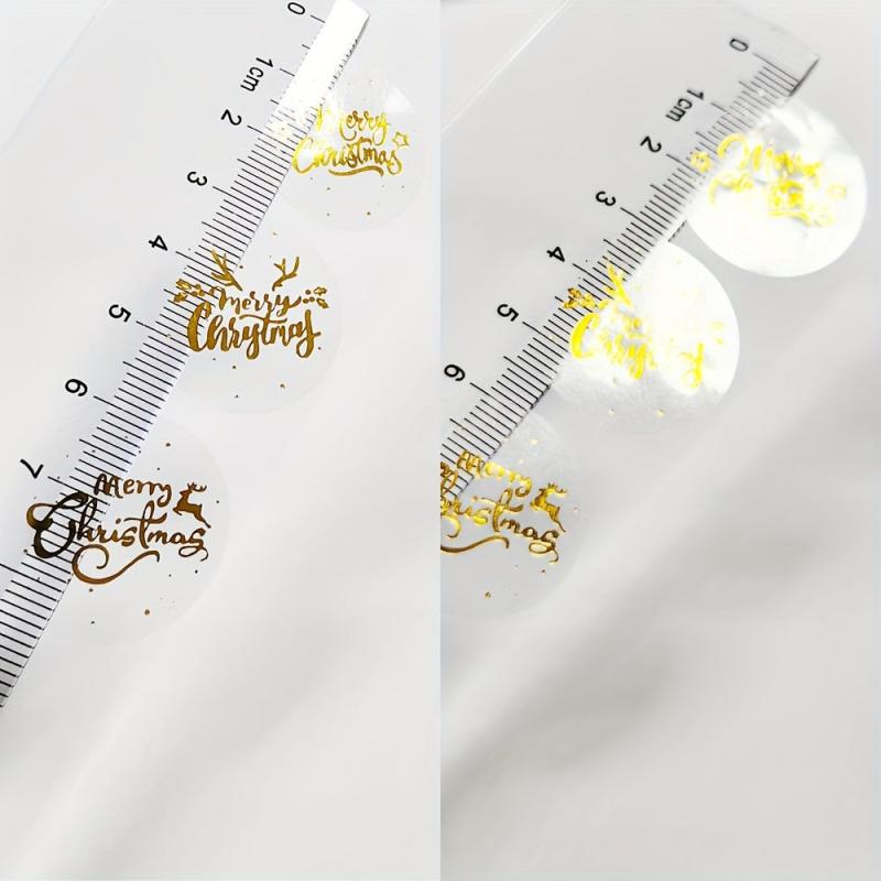 500pcs Small 2 1 Inch Transparent Christmas Sticker Label 3 Designs