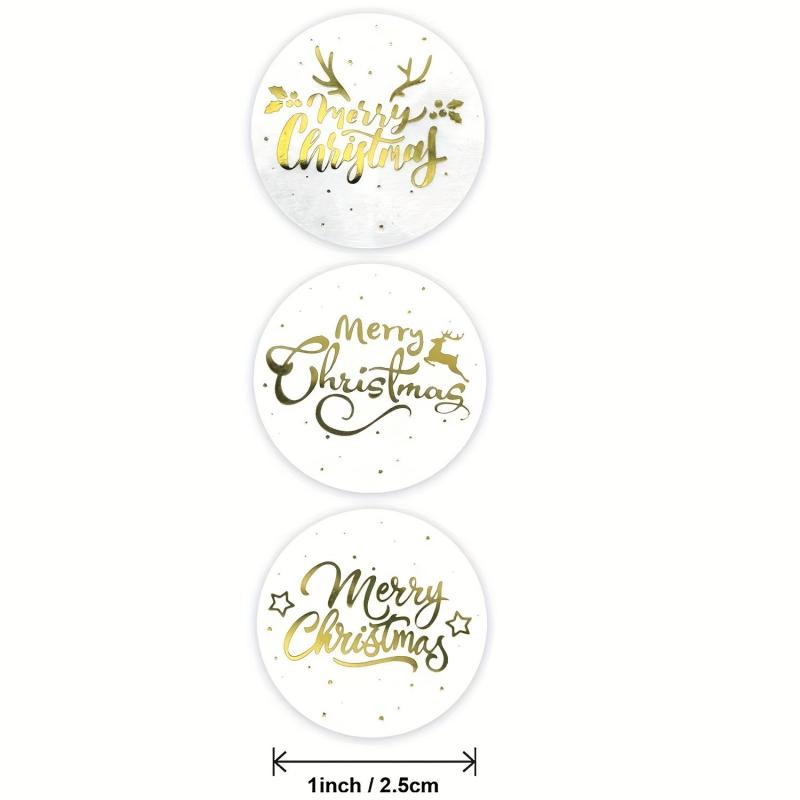 500pcs Small 2 1 Inch Transparent Christmas Sticker Label 3 Designs