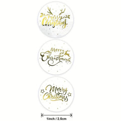 500pcs Small 2 1 Inch Transparent Christmas Sticker Label 3 Designs