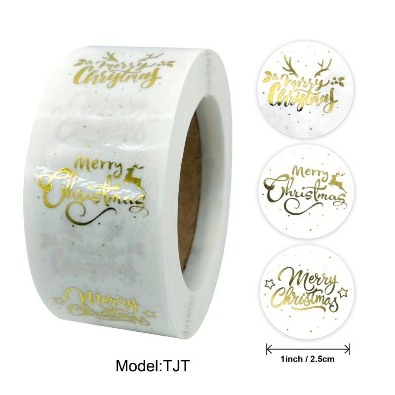500pcs Small 2 1 Inch Transparent Christmas Sticker Label 3 Designs