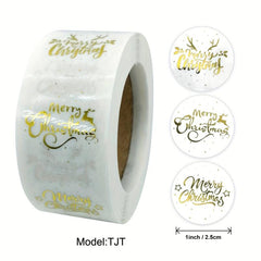 500pcs Small 2 1 Inch Transparent Christmas Sticker Label 3 Designs