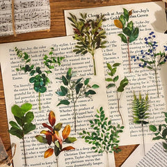 40pcs Retro Plant & Butterfly Stickers for Scrapbooking Journals