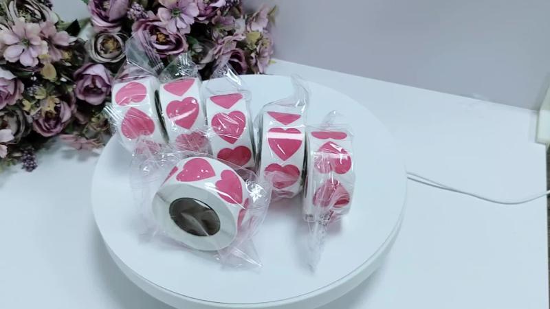 500 Pink Heart Stickers 2.54cm Wedding Invitation Decals
