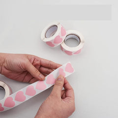 500 Pink Heart Stickers 2.54cm Wedding Invitation Decals