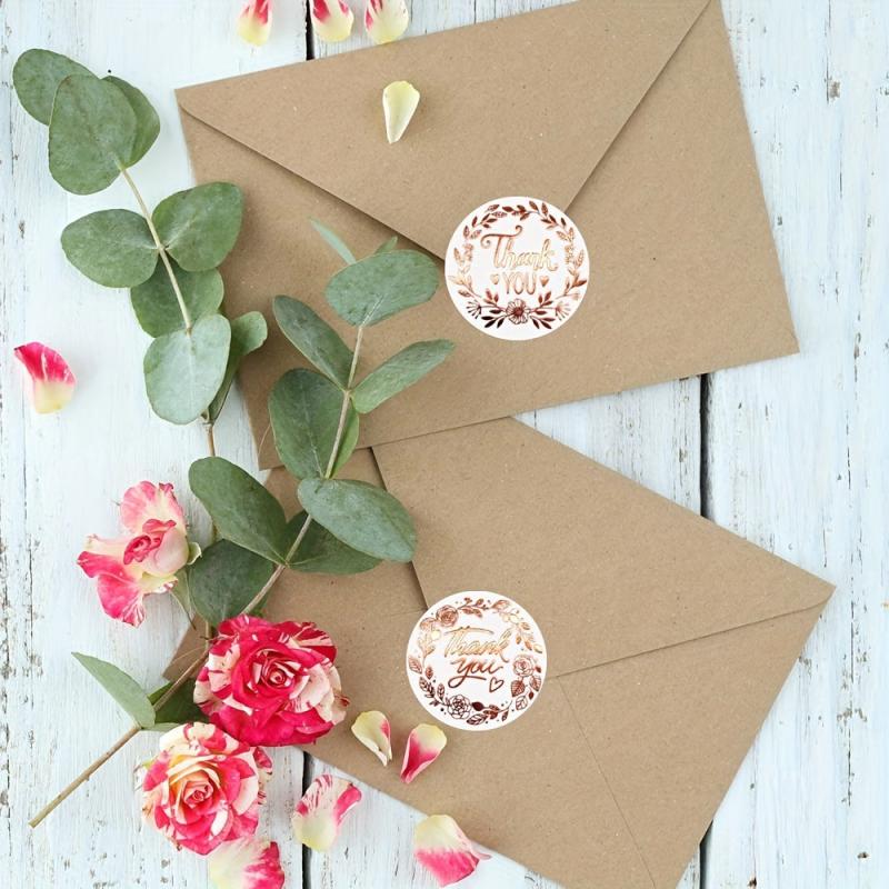 500 Elegant Thank You Stickers for Packaging Decoration